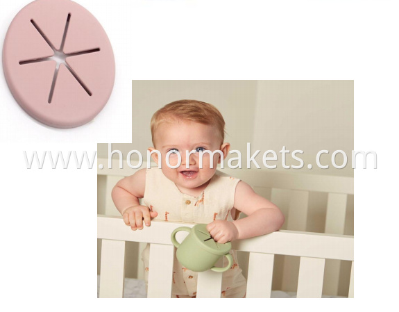 Customized Soft BPA Free Eco Friendly Snack Catcher Food Grade Toddler Baby Silicone Sippy Snack Cup With Lid